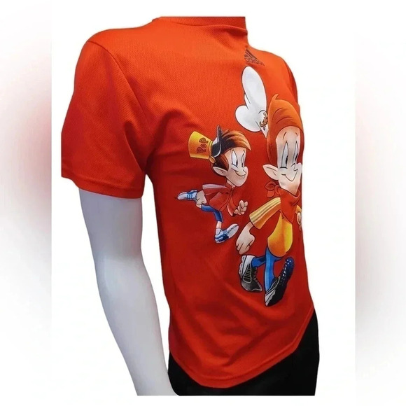 💥HOST PICK💥 Adidas Snap Crackle Pop Short  Red Sleeve Top Size Small - Picture 3 of 8